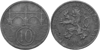 Protektorát Čechy a Morava, 10 Haléř 1941