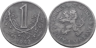 Protektorát 1939 - 1945, 1 Koruna 1942