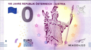 Rakousko, 0 EUR 2018, 100 Jahre Republik