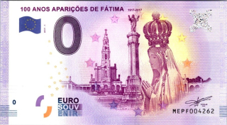 Portugalsko, 0 EUR 2017, 100 Anos Aparicoes de Fatima