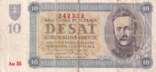Slovenská republika 1939 - 1945, 10 Korun 1943