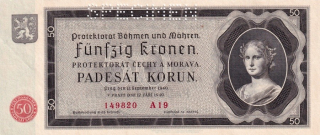 Protektorát 1939 - 1945, 50 Korun 1940, SPECIMEN