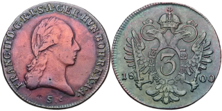 František II. 1792 - 1835, 3 Krejcar 1800 S