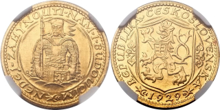 Československo 1919 - 1939, Dukát 1929 NGC etue MS63