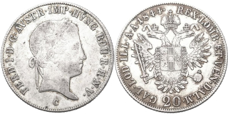 Ferdinand V. 1835 - 1848, 20 Krejcar 1844 C