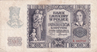 Polsko, 20 Zlotých 1940