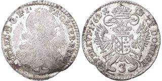 František I. Lotrinský 1745 - 1765, 3 Krejcar 1762 HA