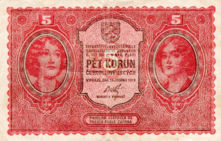 Československo 1918 - 1939, 5 Koruna 1919