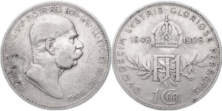 František Josef I. 1848 - 1918, 1 Koruna 1908, výroční