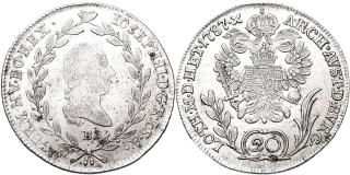 Josef II., 1780 - 1790, 20 Krejcar 1787 B