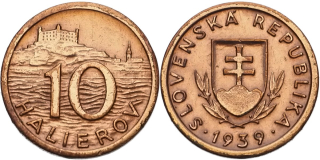 Slovenská republika 1939 - 1945, 10 Haléř 1939