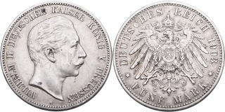 Německo, Wilhelm II. 1888 - 1918, 5 Marka 1903 A