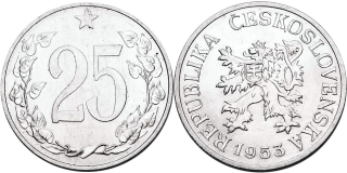 Československo, 25 Haléř 1953