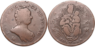 Marie Terezie 1740 - 1780, Poltura 1765 PH-KM