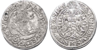 Leopold I. 1657 - 1705, 3 Krejcar 1670 SHS