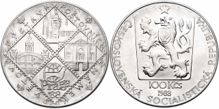 Československo 1953 - 1993, 100 Kčs 1988, Světová výstava poštovních známek Praga 88
