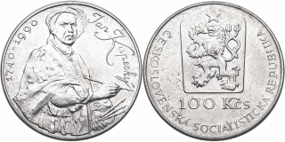 Československo 1953 - 1993, 100 Kčs 1990, 250. výročí úmrtí Jána Kupeckého