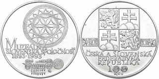 Československo 1953 - 1993, 100 Kčs 1993, 100. výročí založení Muzeální slovenské společnosti